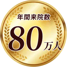 年間来院数80万人
