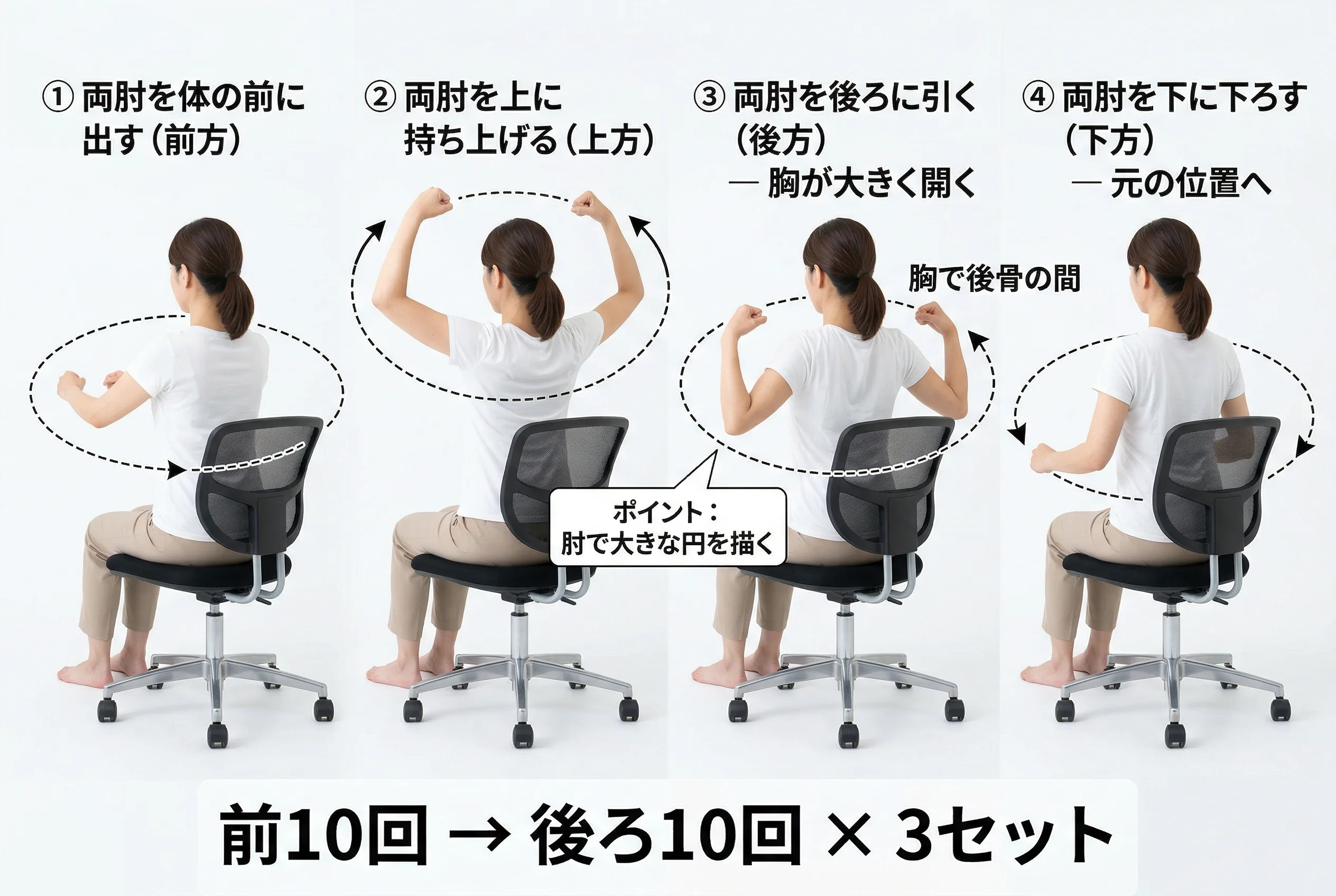 肩甲骨まわしストレッチの正しい動き