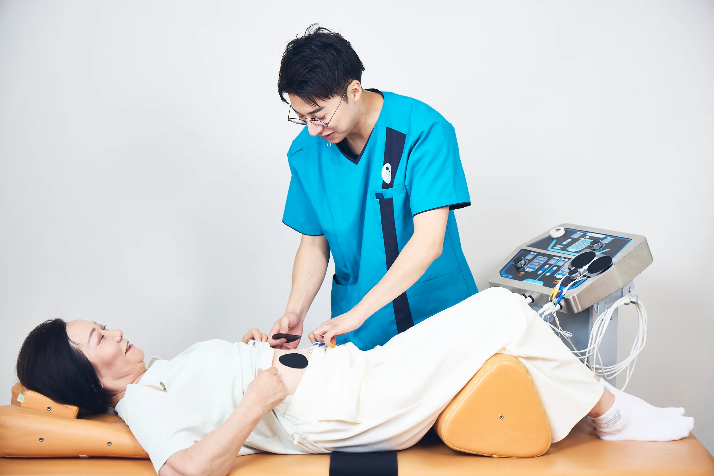 インナーマッスルの検査の様子