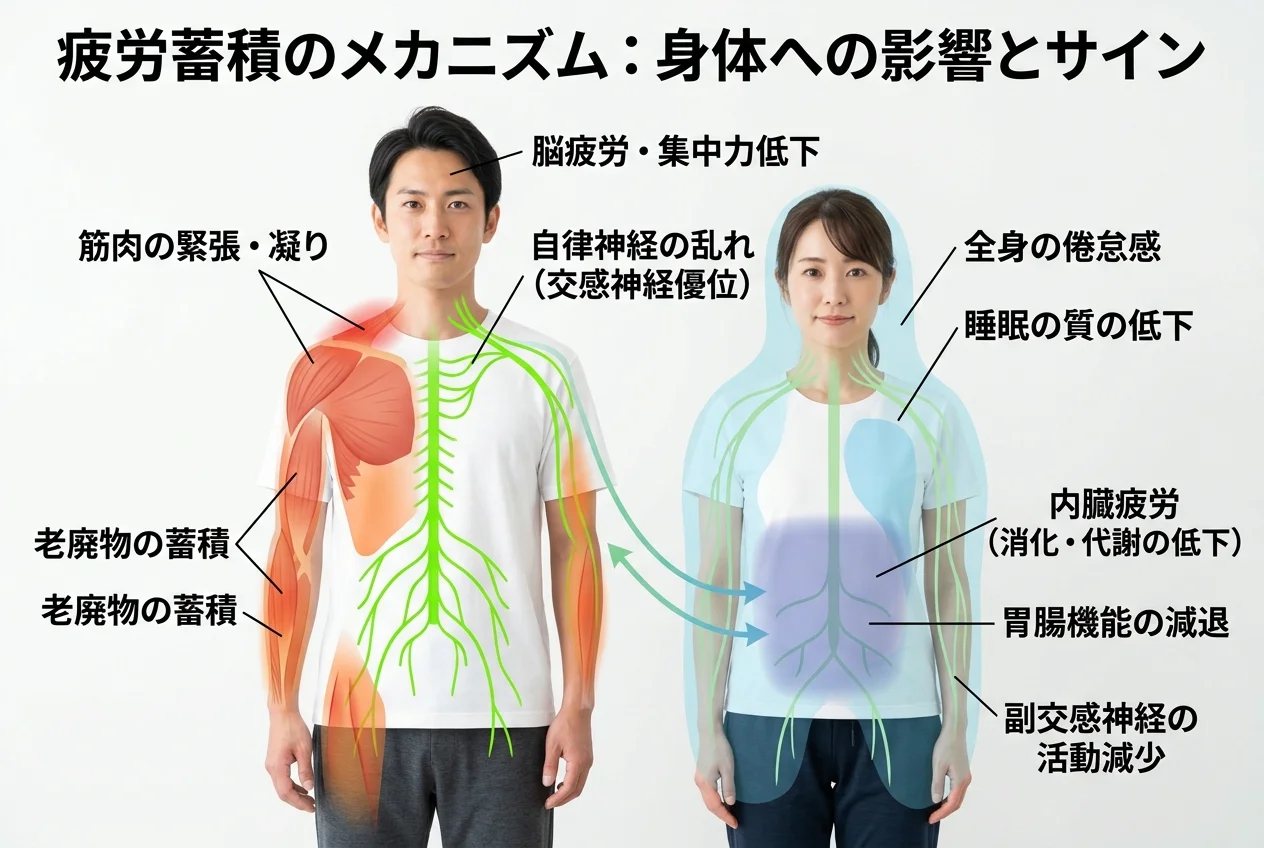 図1：疲労回復に関連する筋肉・関節・骨格の構造