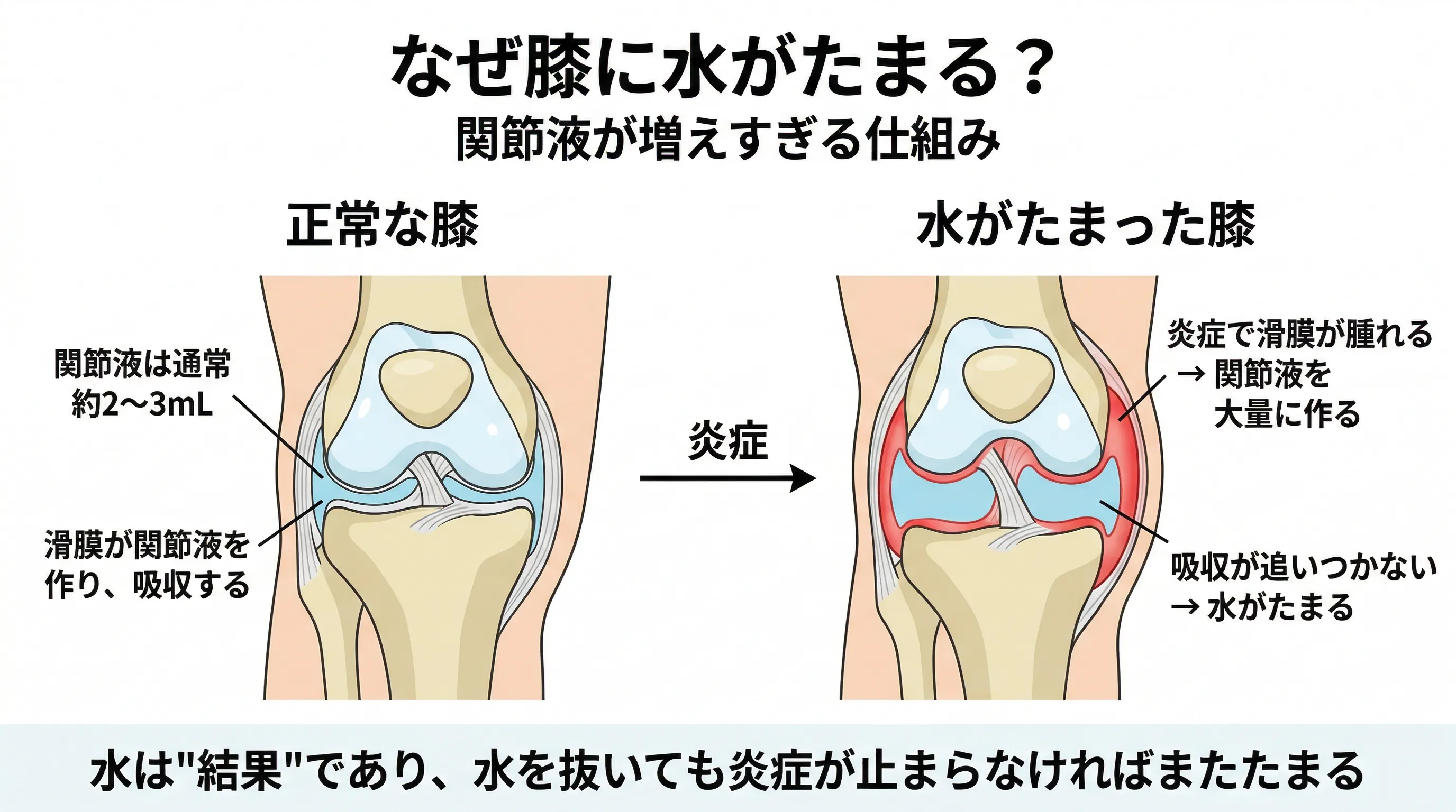 膝に水がたまる仕組み