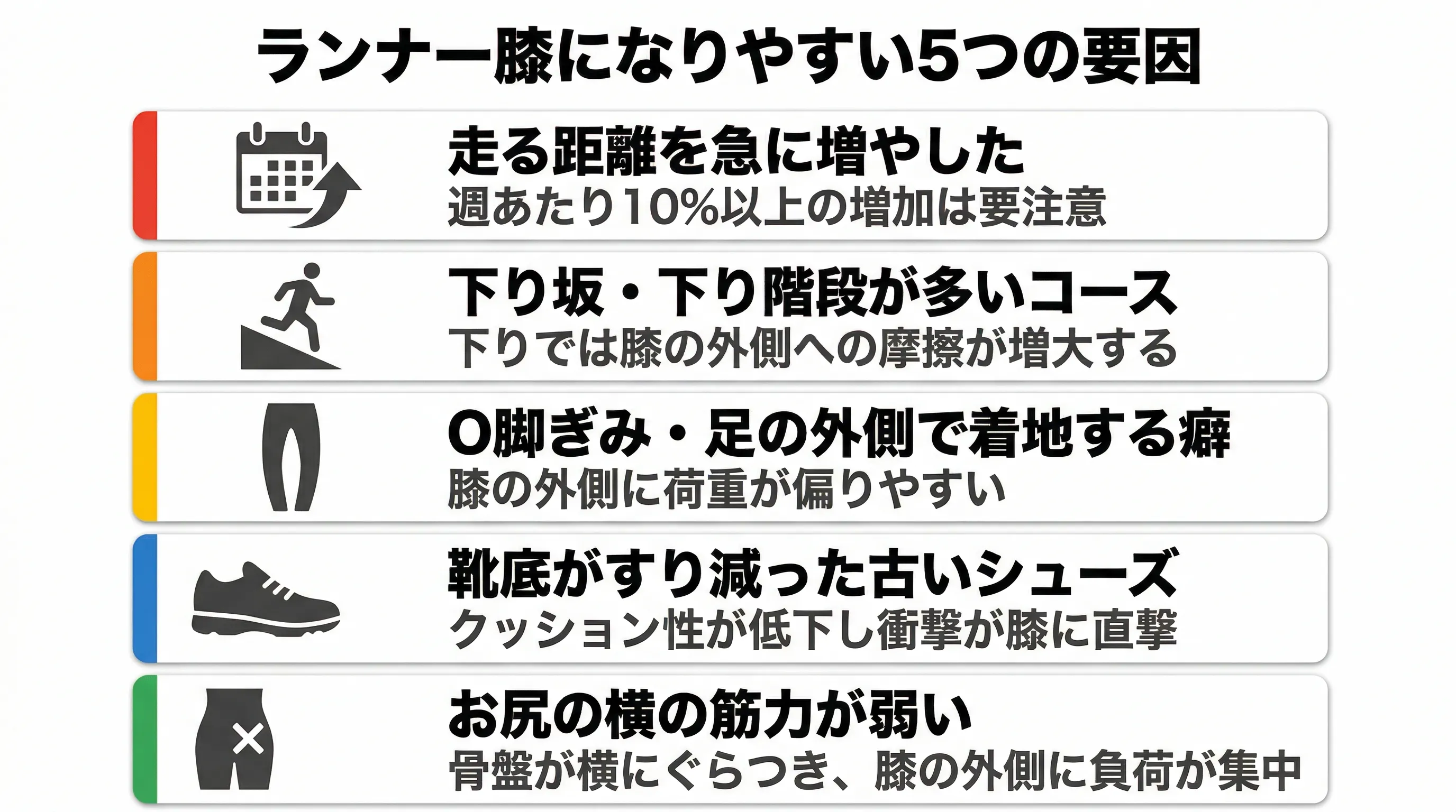 ランナー膝になりやすい5つの要因
