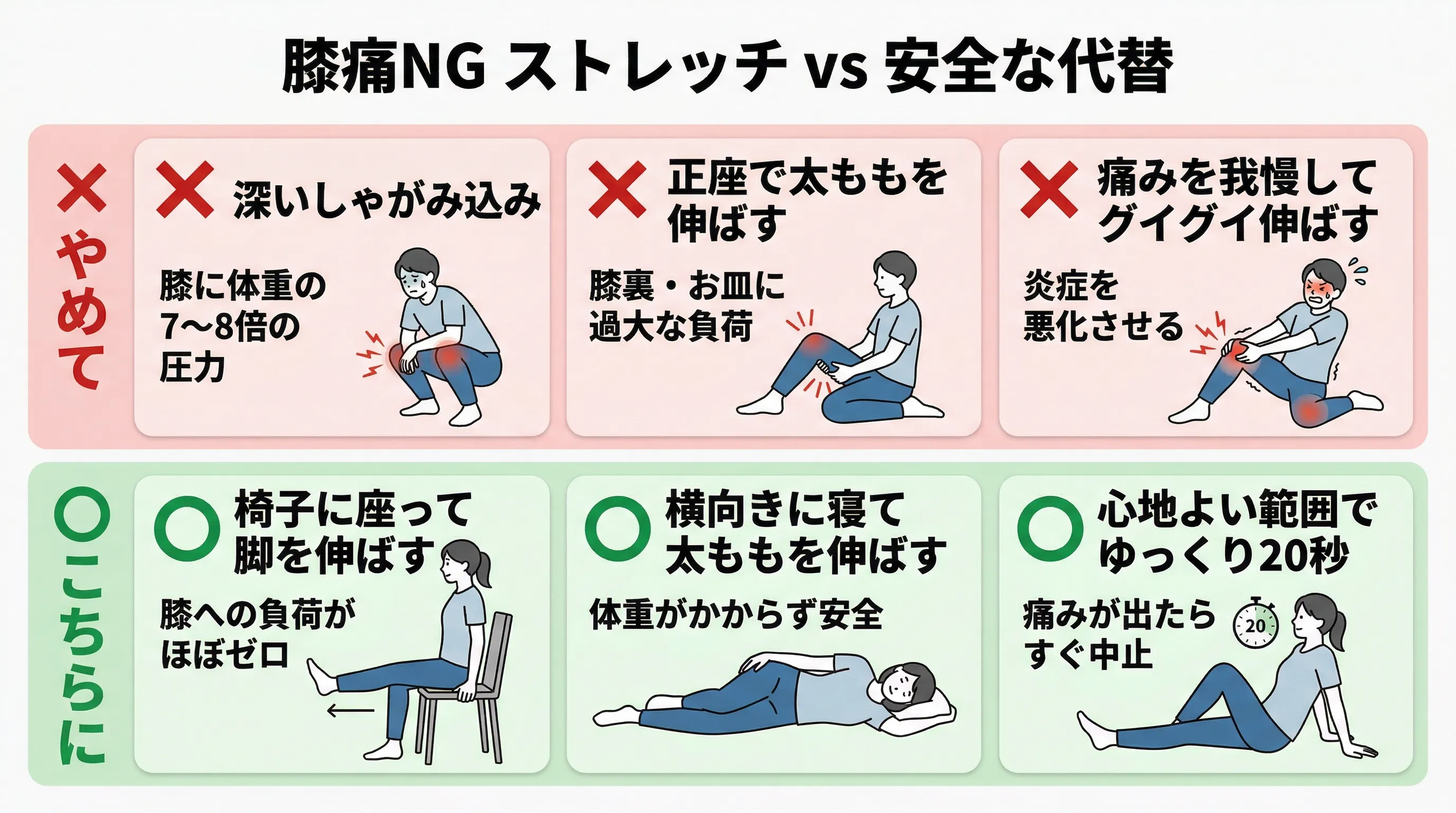NGストレッチと安全な代替