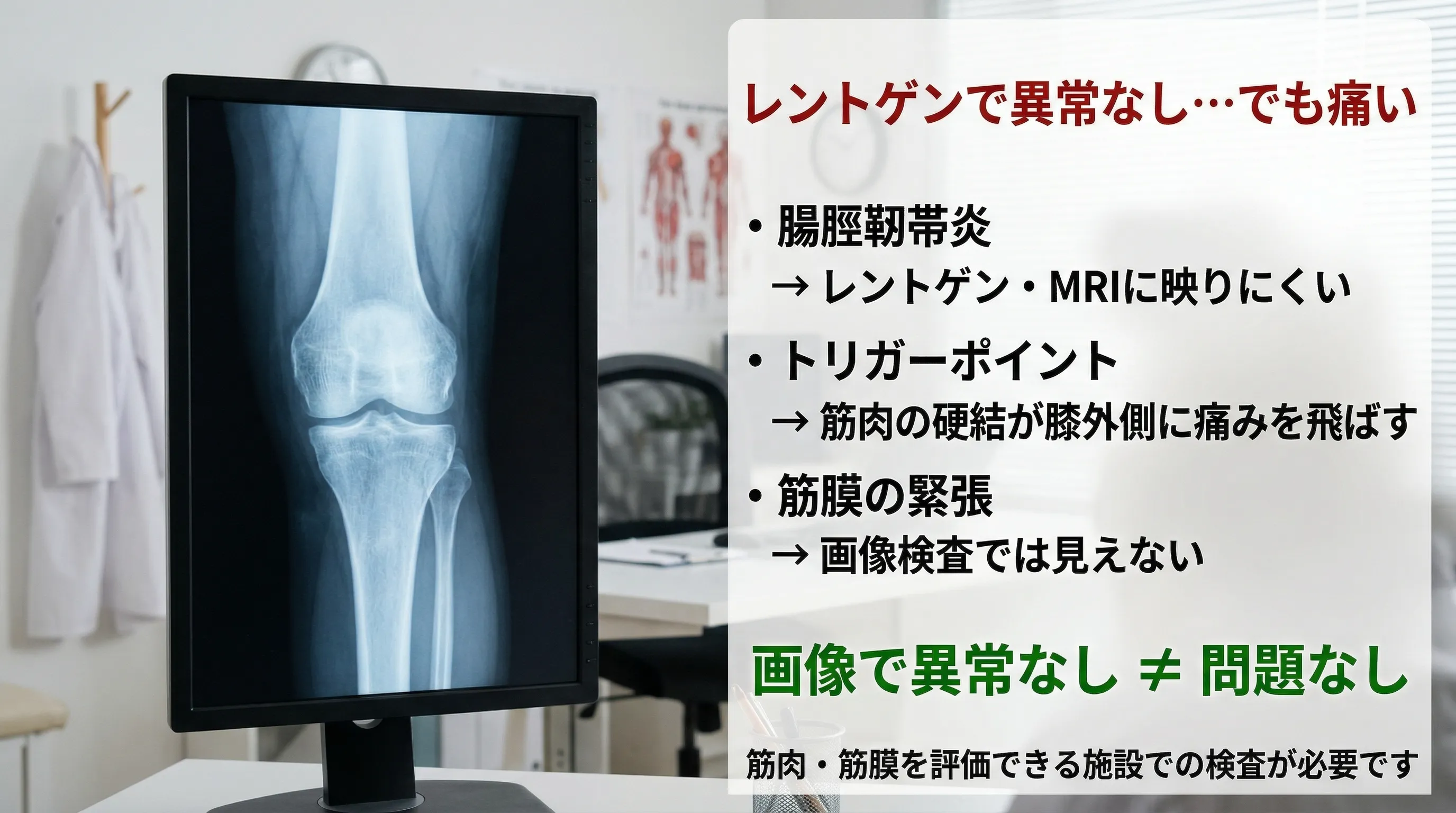 レントゲンに映らない膝外側の痛みの正体