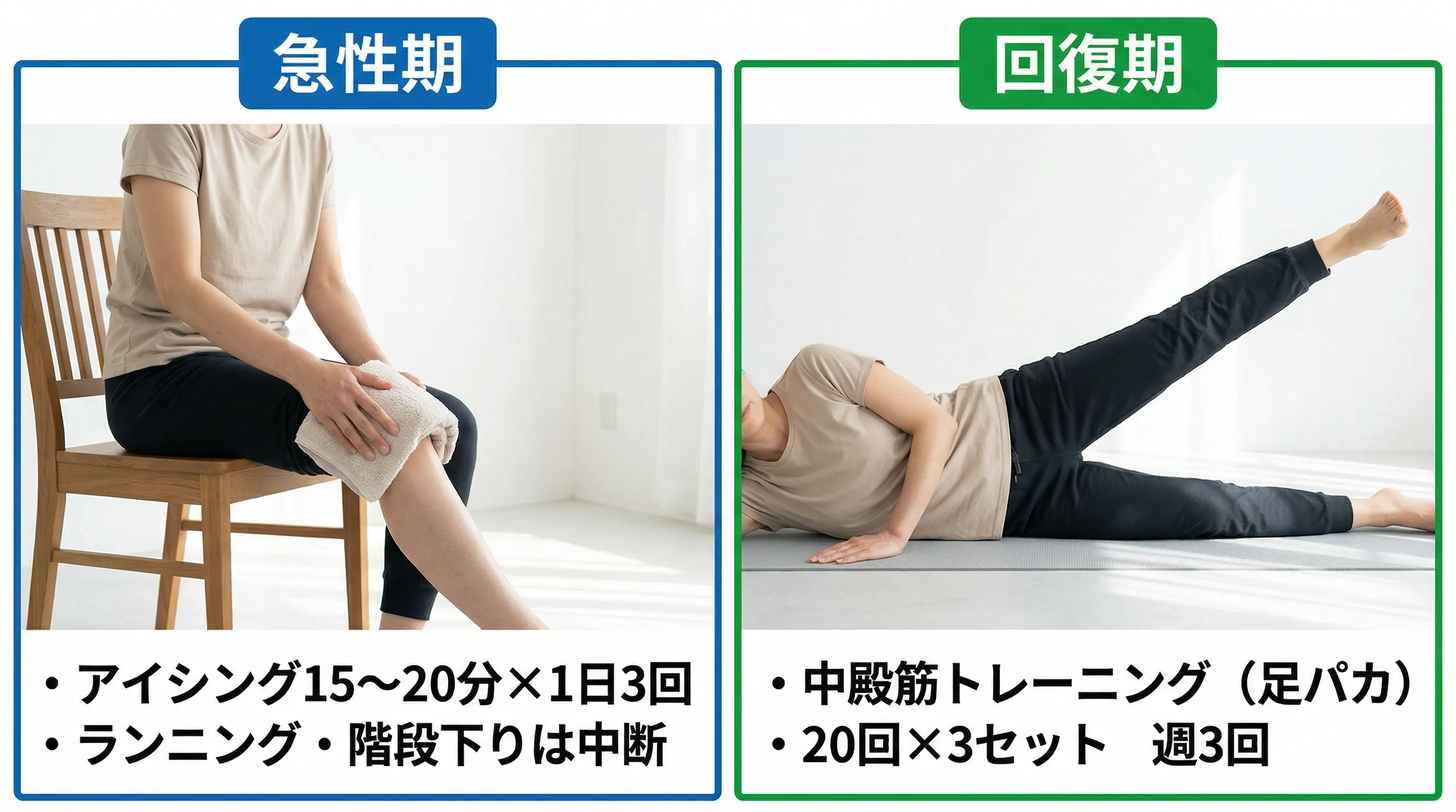 膝の外側の痛み 急性期と回復期のセルフケア