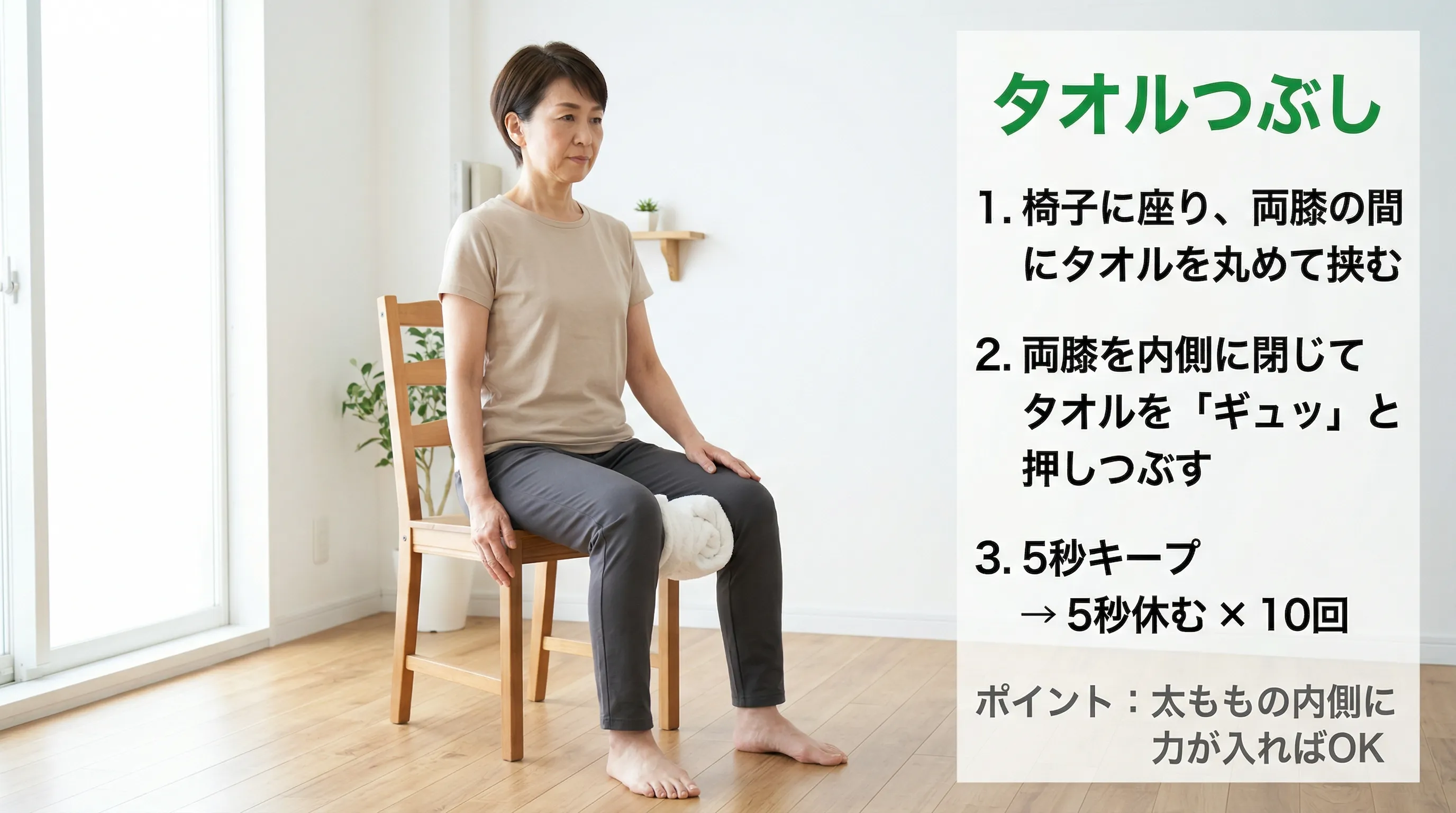 タオルつぶし運動のやり方