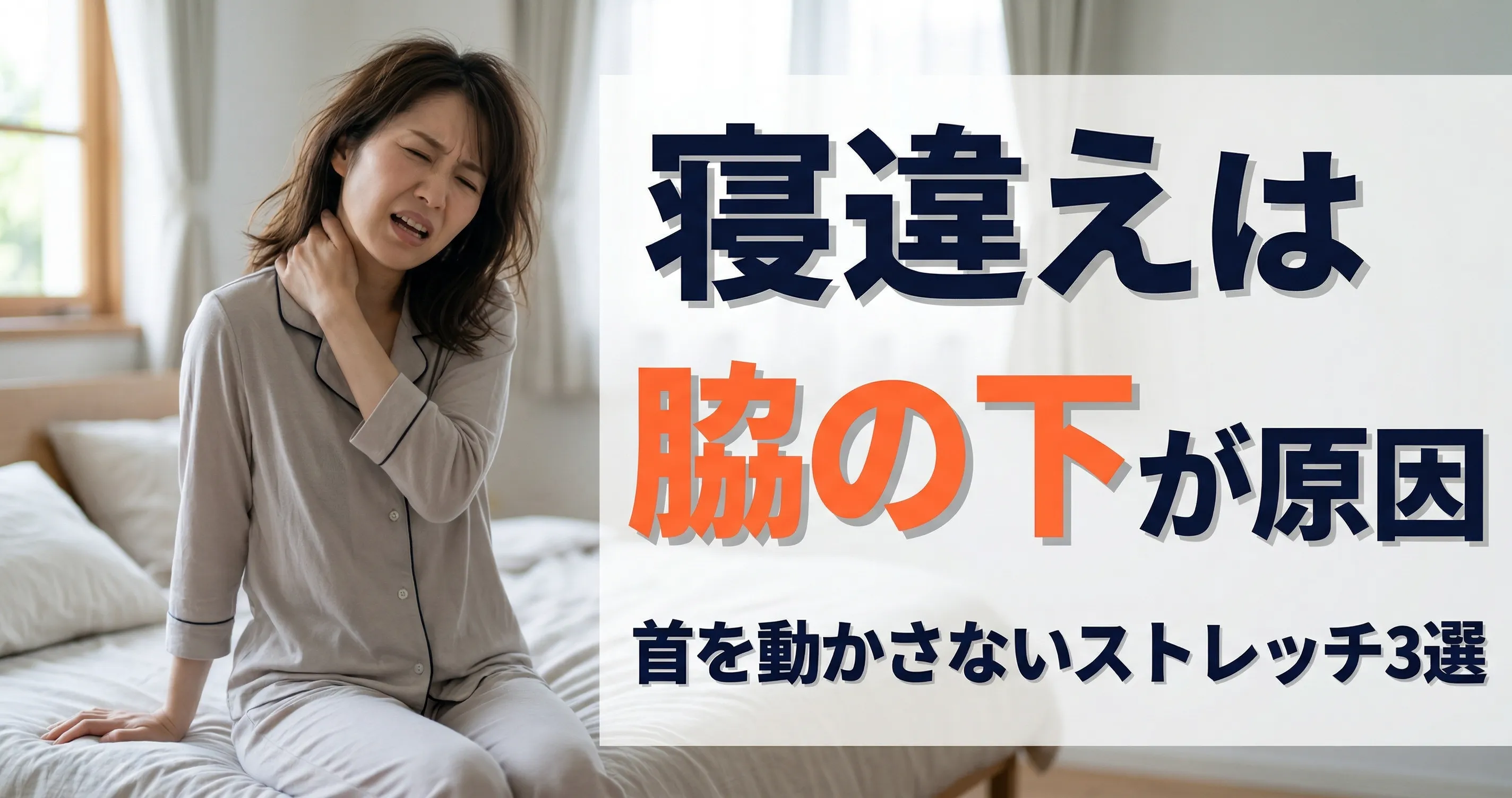 寝違えの治し方｜即効ストレッチで楽になる方法【首を動かさない3選】