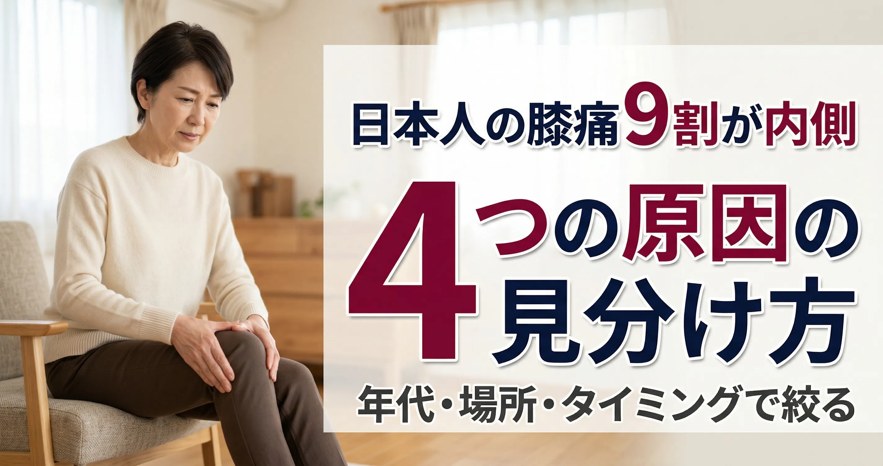 膝の内側が痛い 4つの原因の見分け方