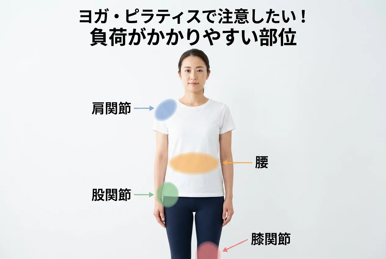 図1：ヨガ・ピラティスに関連する筋肉・関節・骨格の構造
