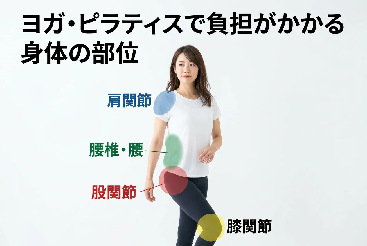 図1：ヨガ・ピラティスに関連する筋肉・関節・骨格の構造
