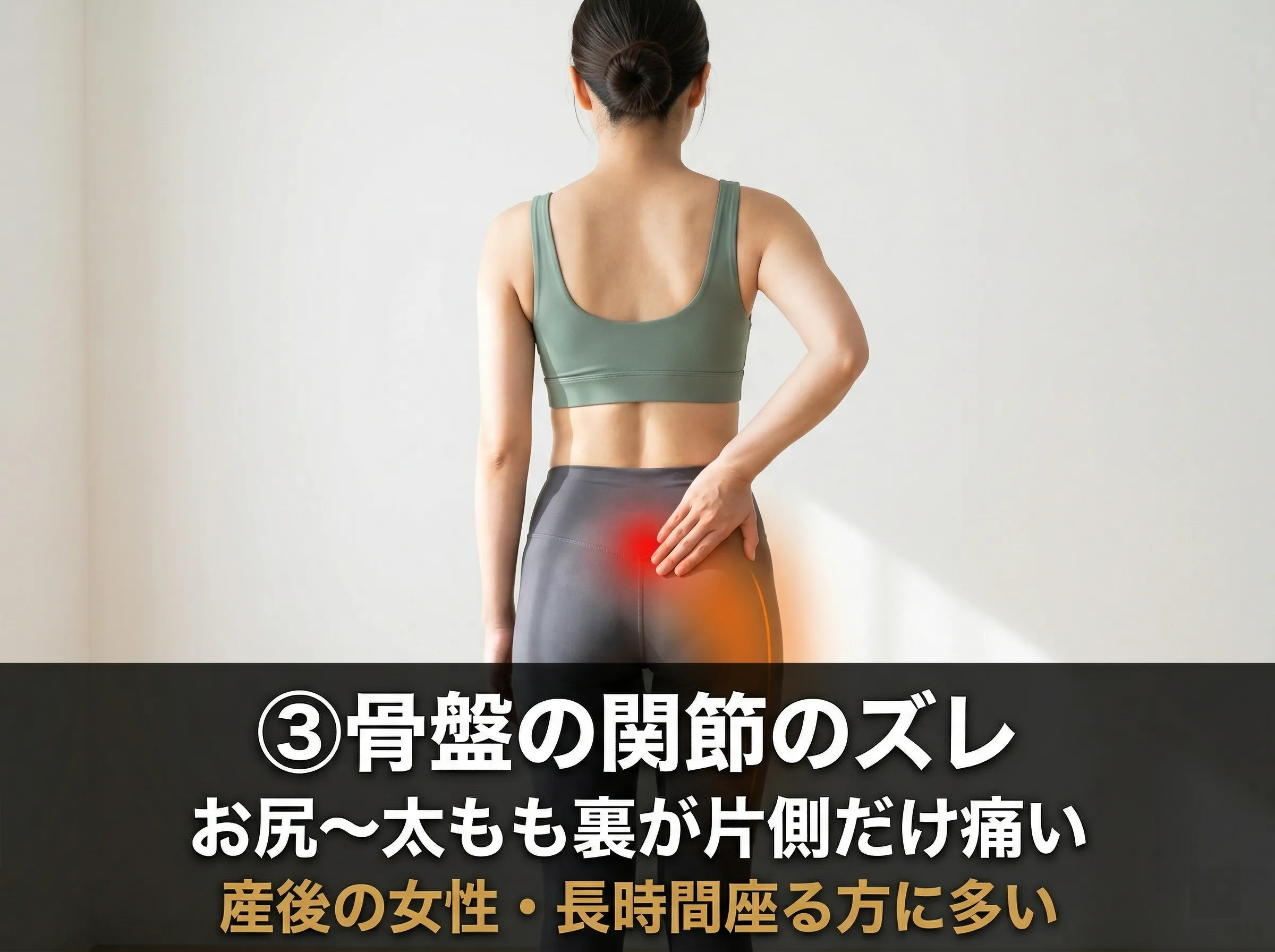 仙腸関節由来の腰痛 — 片側だけに痛み