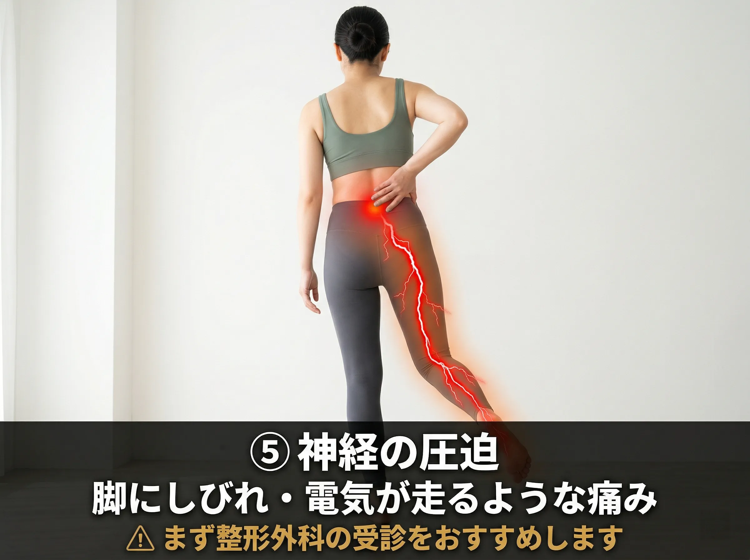 神経由来の腰痛 — 脚にしびれ・放散痛