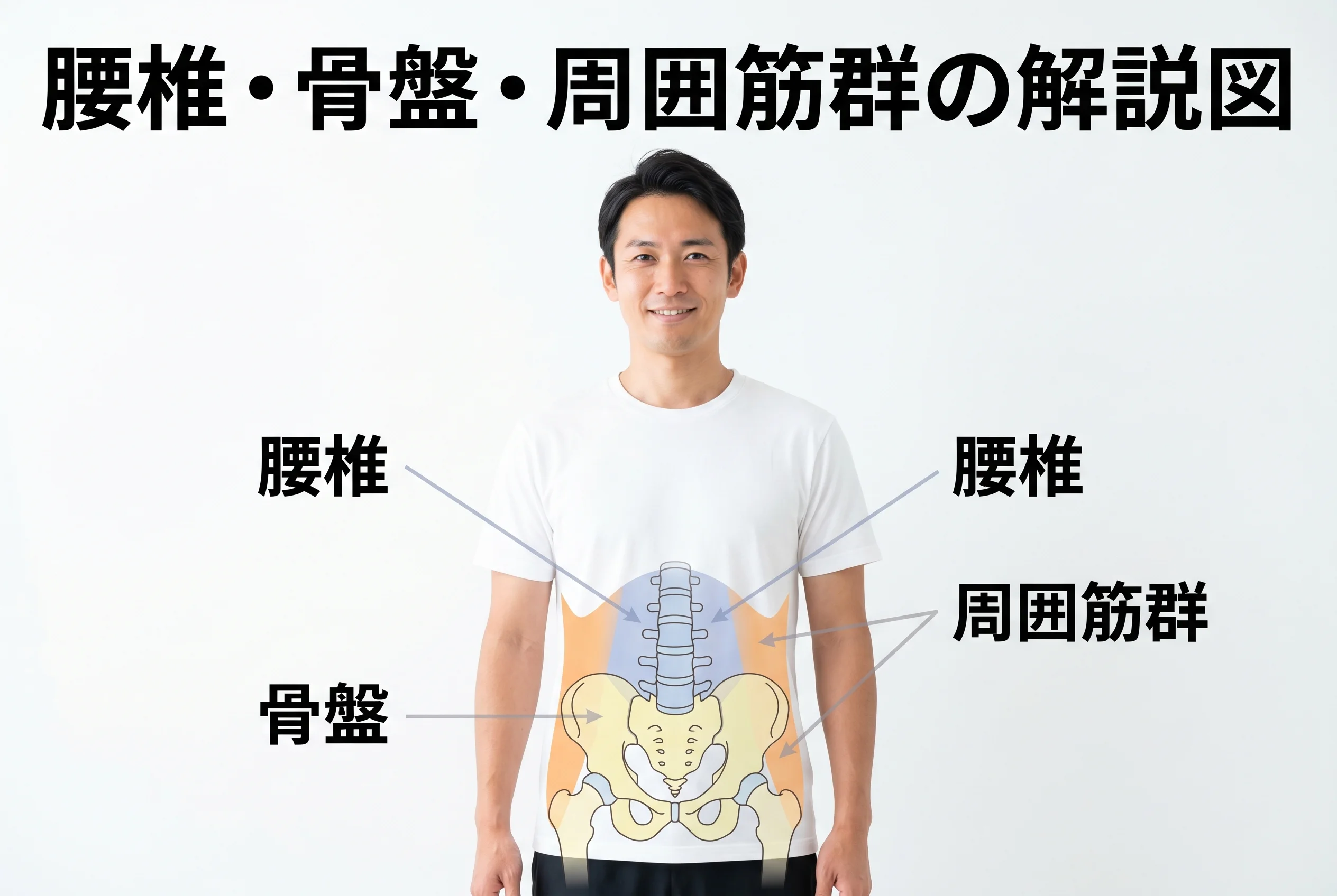 図1：腰痛に関連する筋肉・関節・骨格の構造