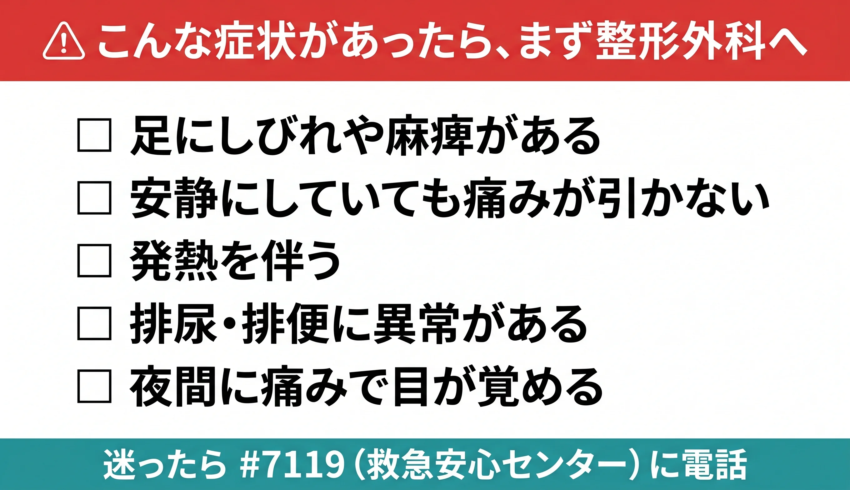 図3：医療機関の受診が必要なレッドフラグ・チェックリスト
