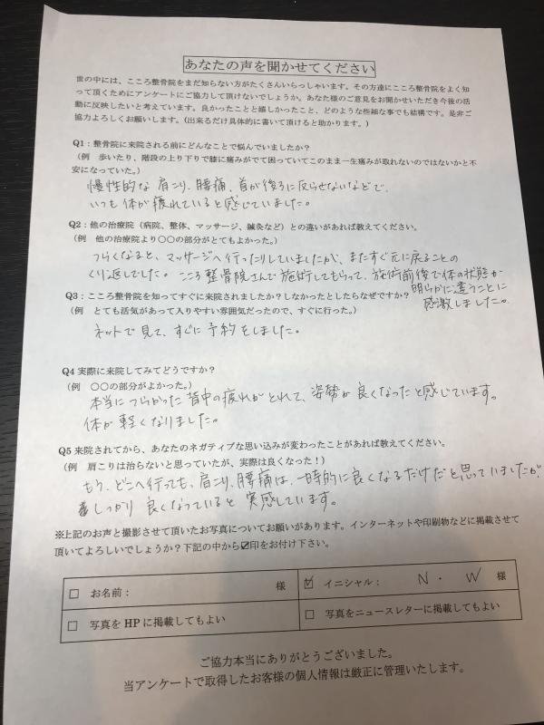 施術前後で体の状態が明らかに違うことに感激しました。
