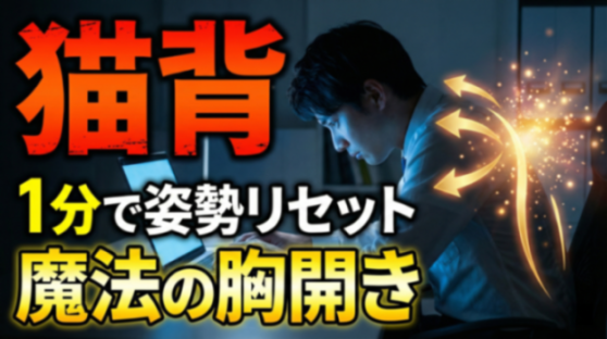 PC 作業で背中が丸まっているあなたへ。1 時間に 1 回で姿勢がリセットされる「胸開き」の魔法