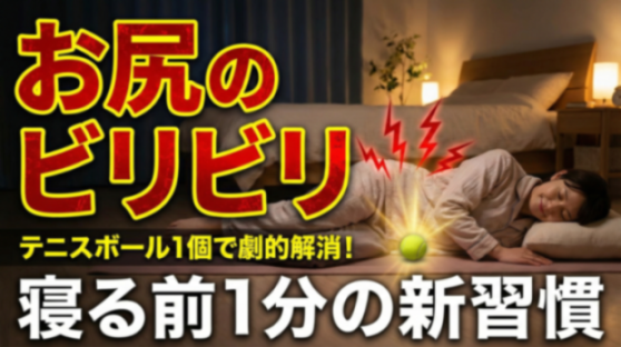 お尻のビリビリ、我慢してない?テニスボール 1 個で劇的に楽になる寝る前習慣