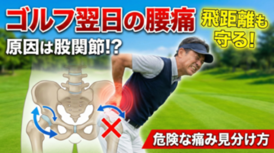 ゴルフ翌日の腰痛と股関節の使い方|飛距離も守る体の動かし方と「危険な腰痛」の見分け方