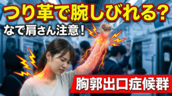 つり革を持つと腕がしびれる…なで肩さんに多い「胸郭出口症候群」