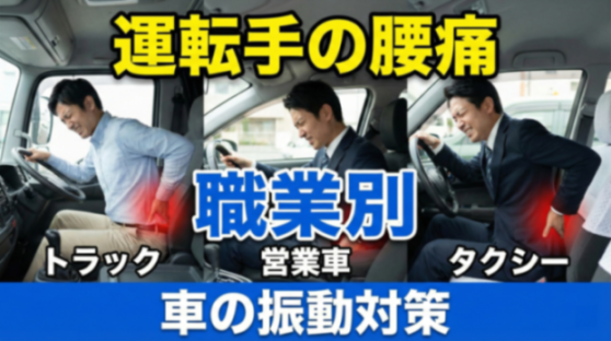 トラック・営業・タクシー別、運転手の腰痛対策:職業別に考える「車の振動(WBV)と腰痛」対策の違い