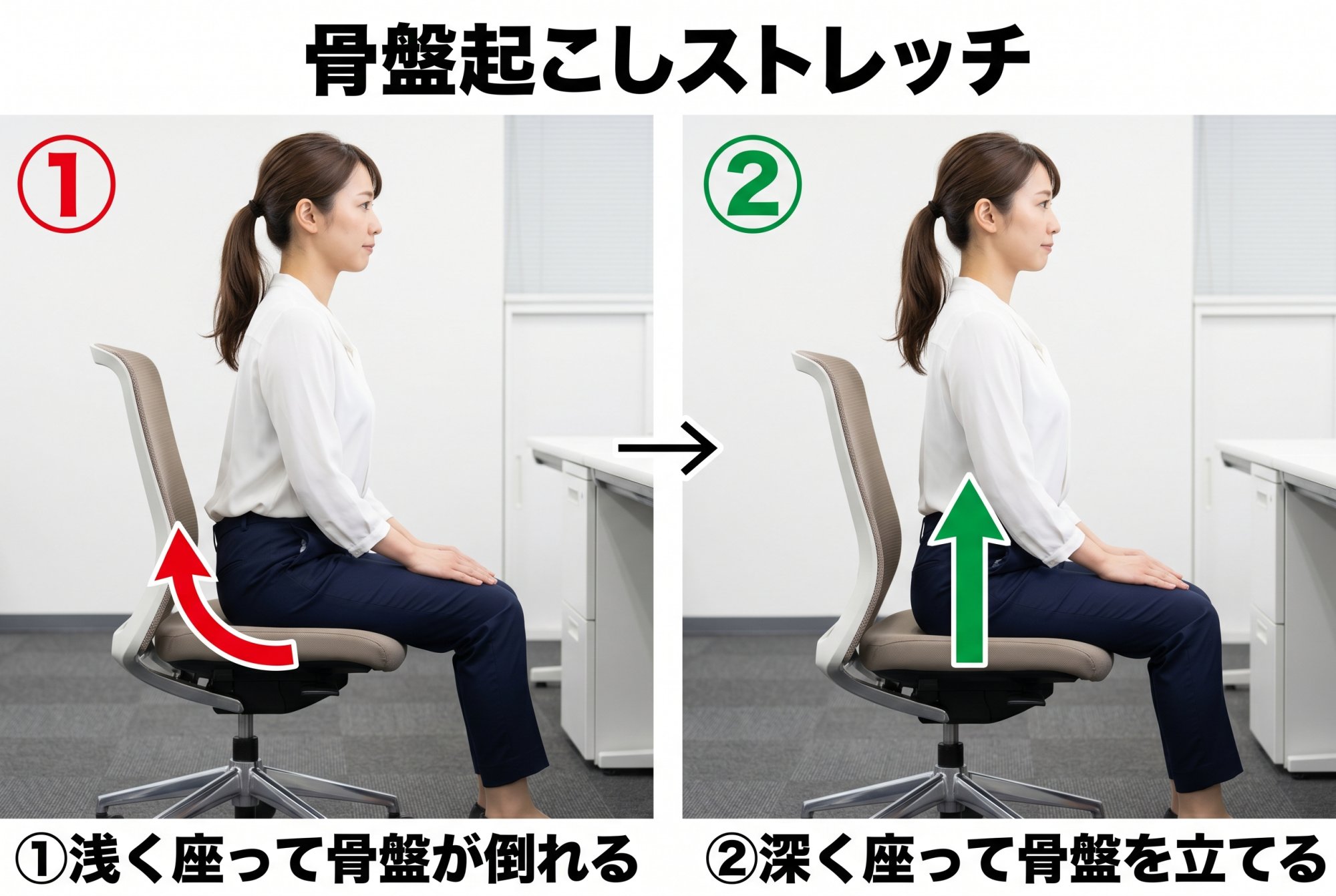 骨盤起こしストレッチ