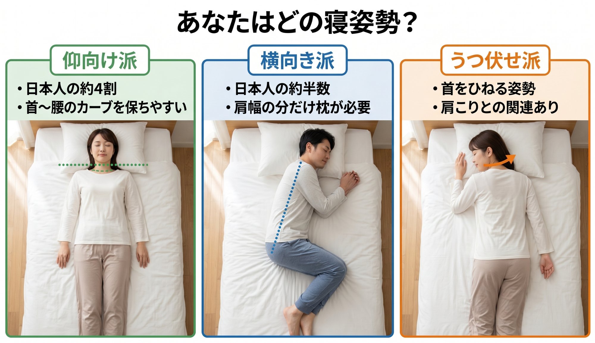 あなたはどの寝姿勢？