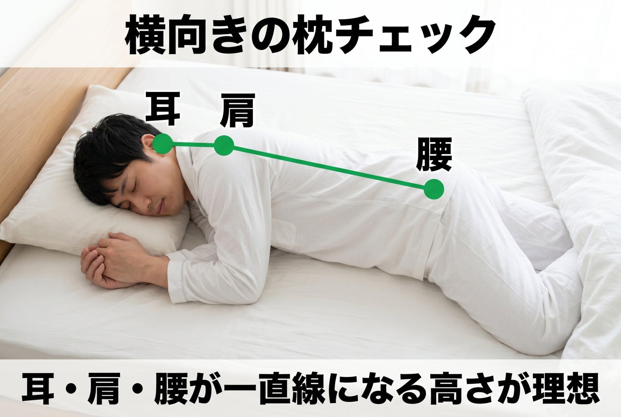 横向きの枕チェック