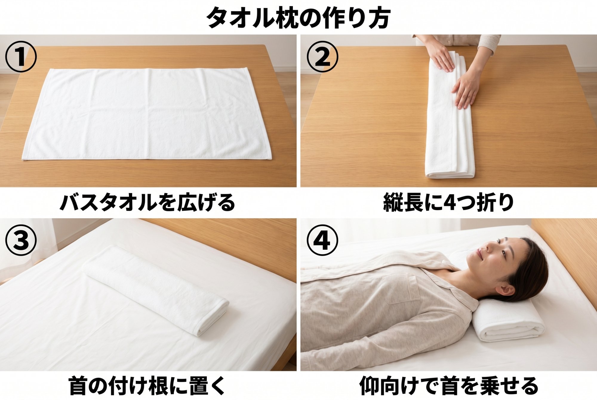 タオル枕の作り方