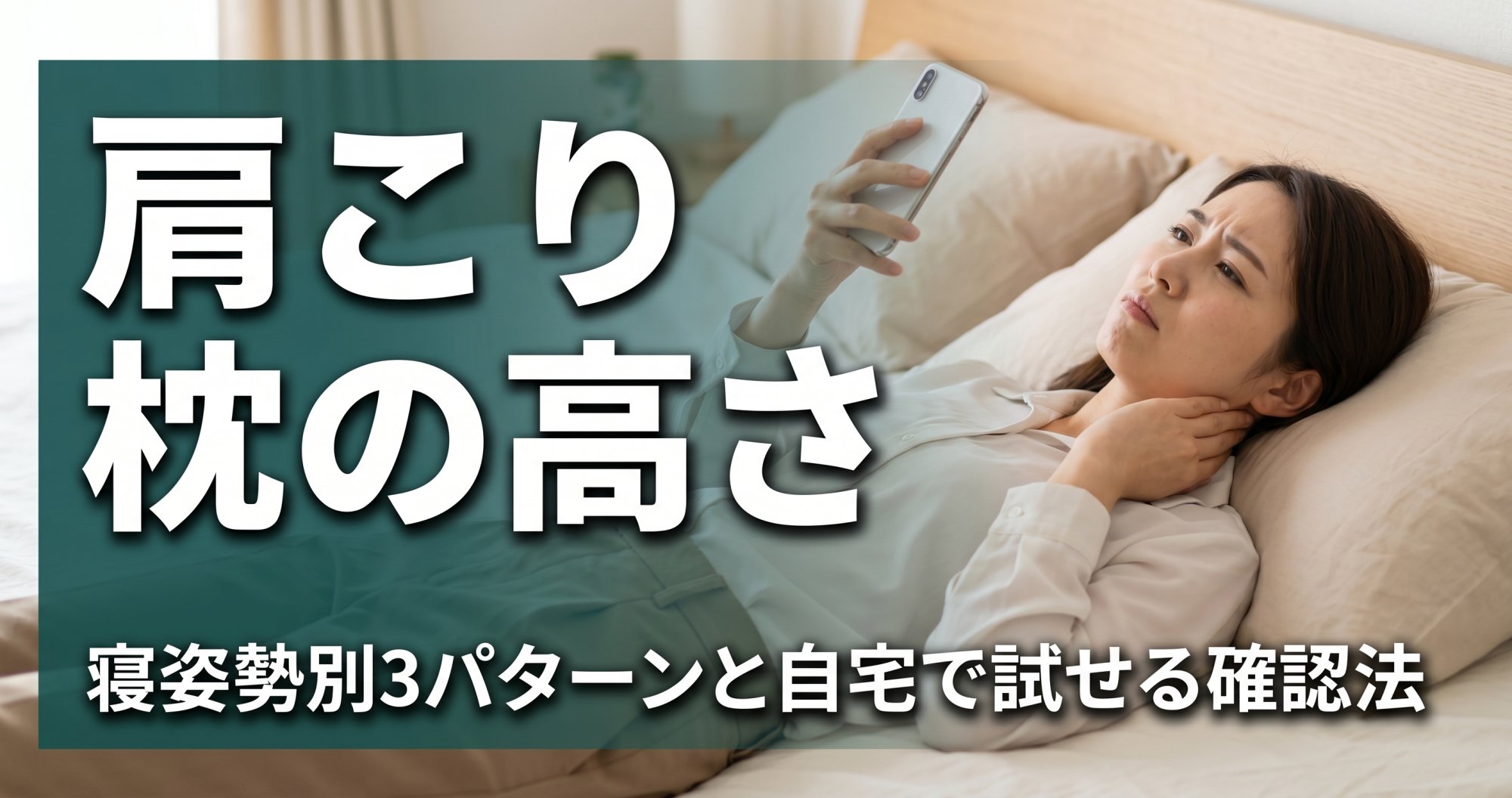 肩こりに合う枕の高さ|寝姿勢別3パターンと自宅で試せる確認法