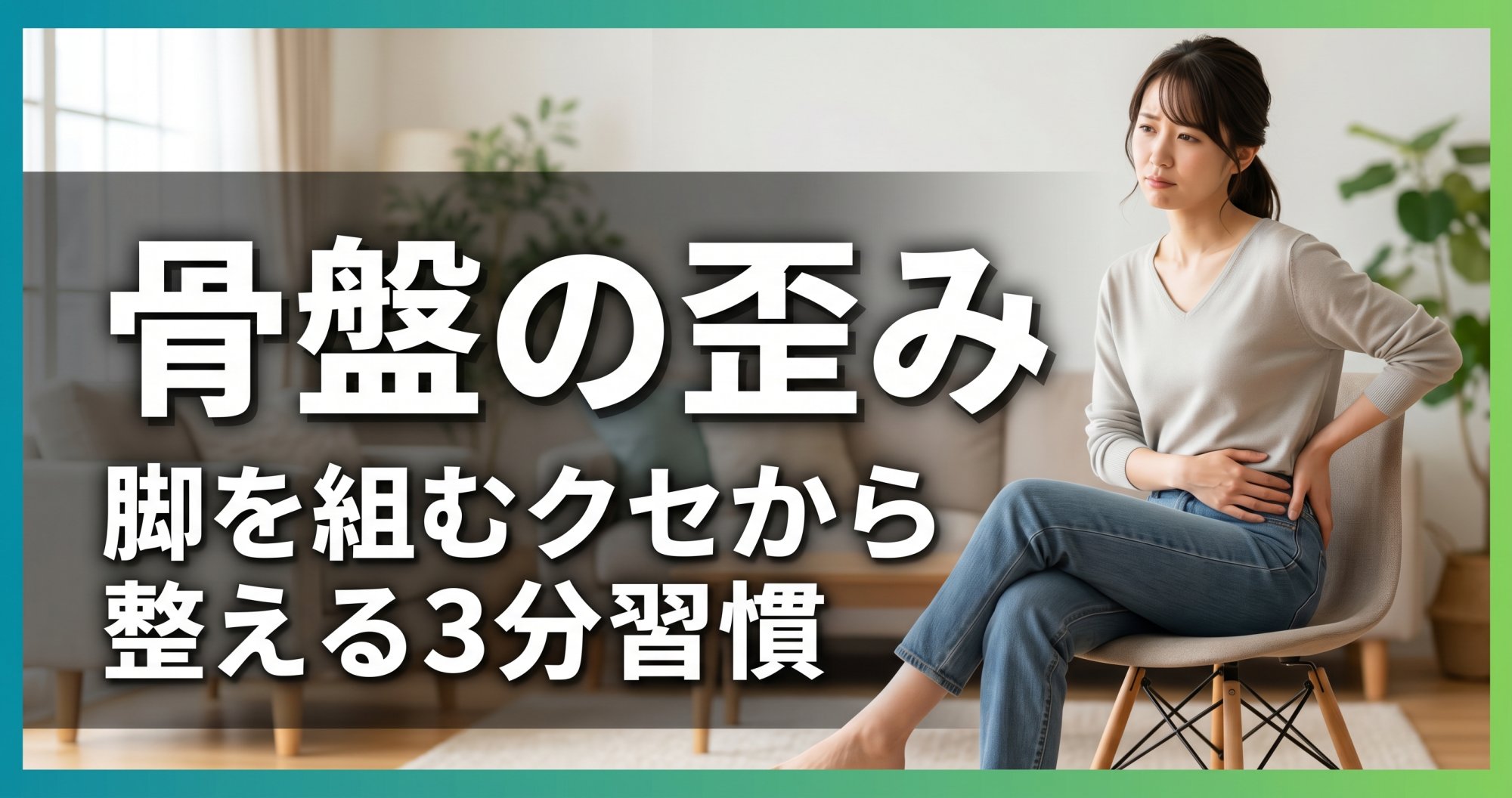 骨盤の歪みが気になる方へ|脚を組むクセから整える3分習慣