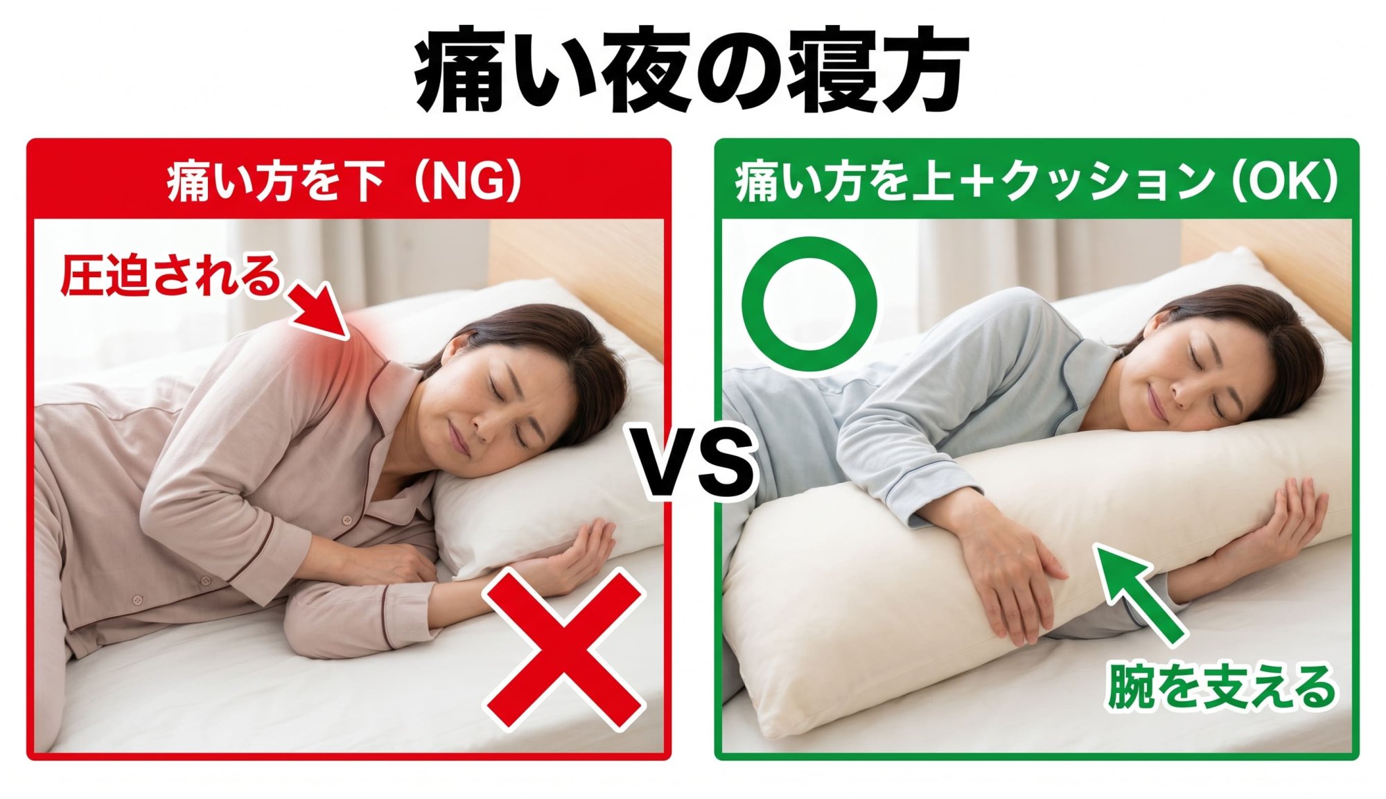 痛い夜の寝方