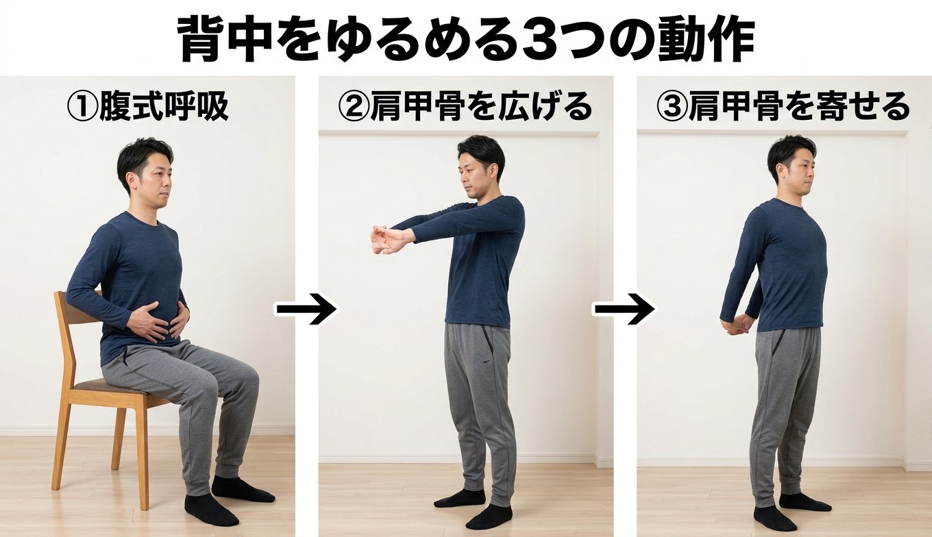 背中をゆるめる3つの動作