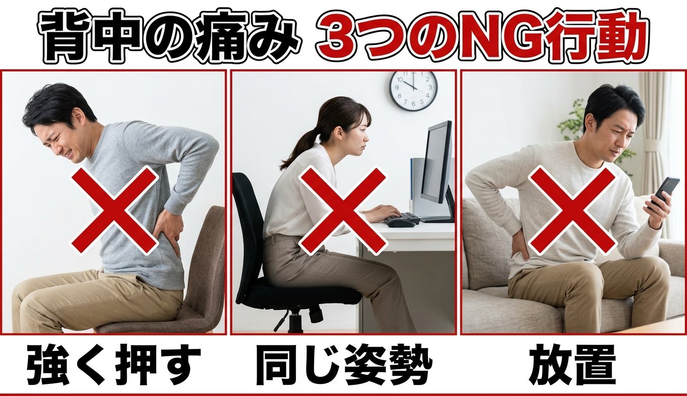 背中の痛み 3つのNG行動