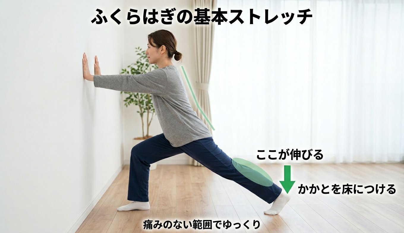 ふくらはぎの基本ストレッチ