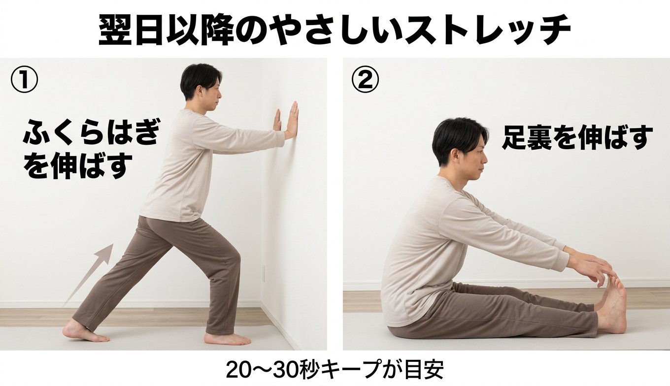 翌日以降はやさしいストレッチ