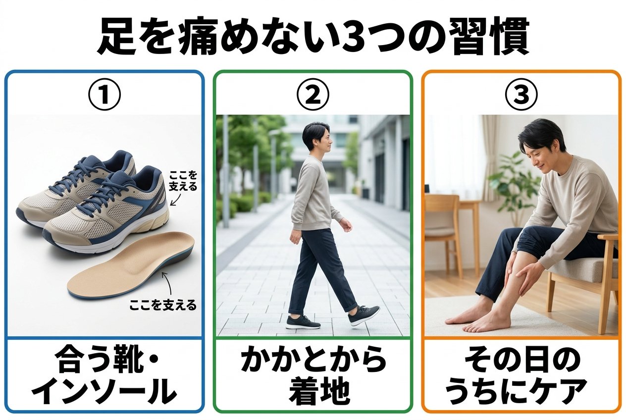 足を痛めない3つの習慣