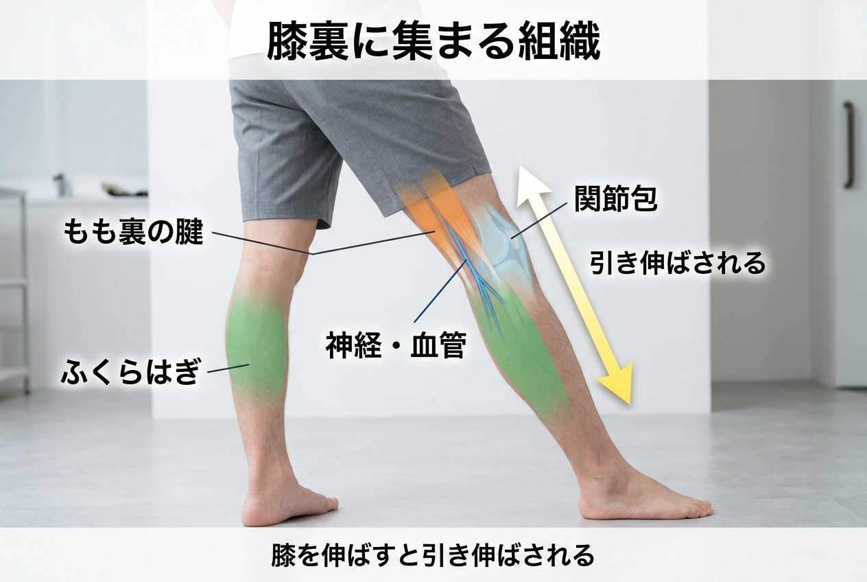 膝裏に集まる組織