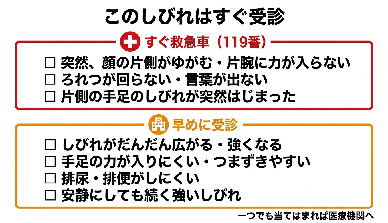 このしびれはすぐ受診