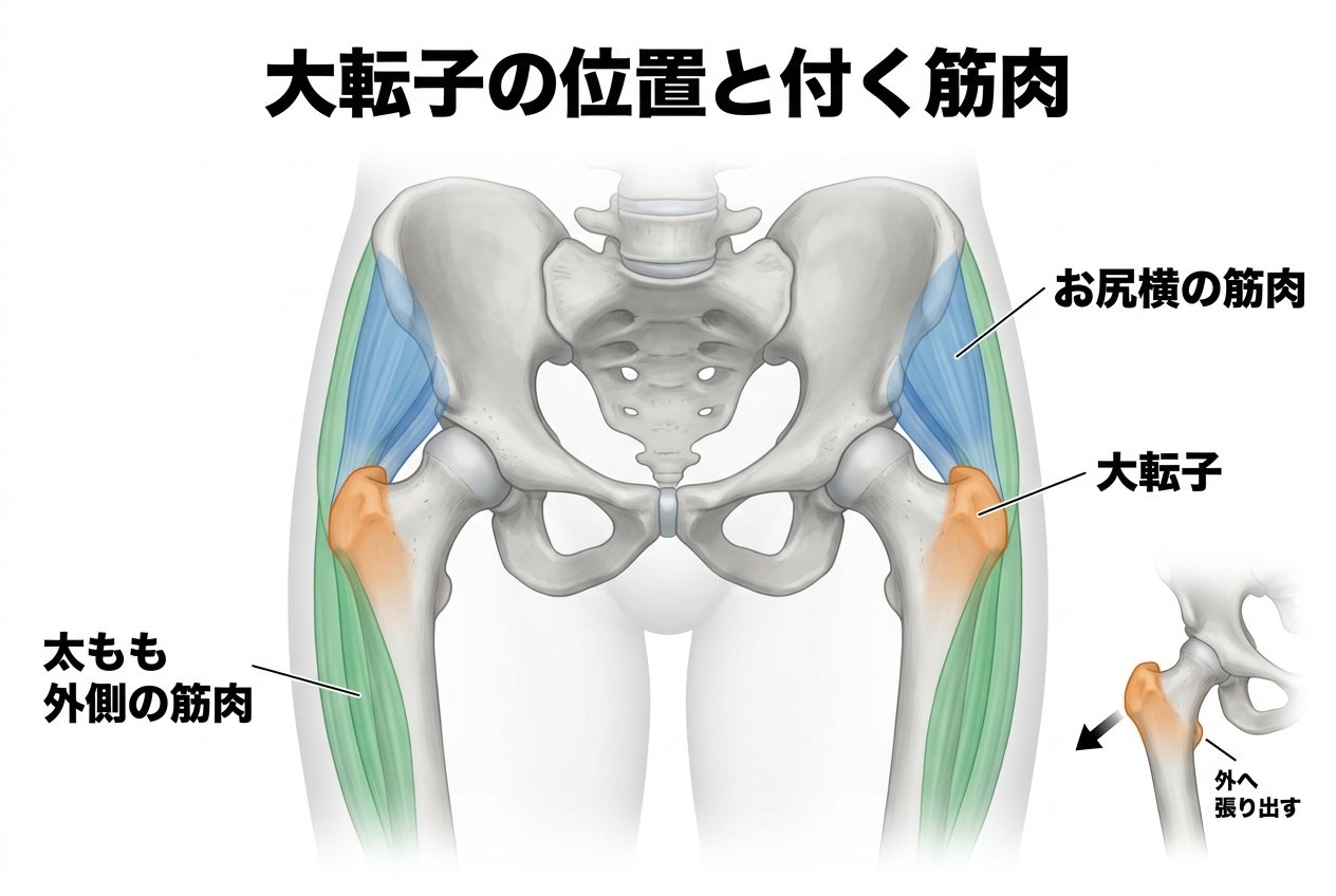 大転子の位置と付く筋肉