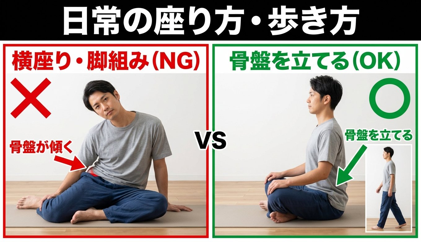 日常の座り方・歩き方