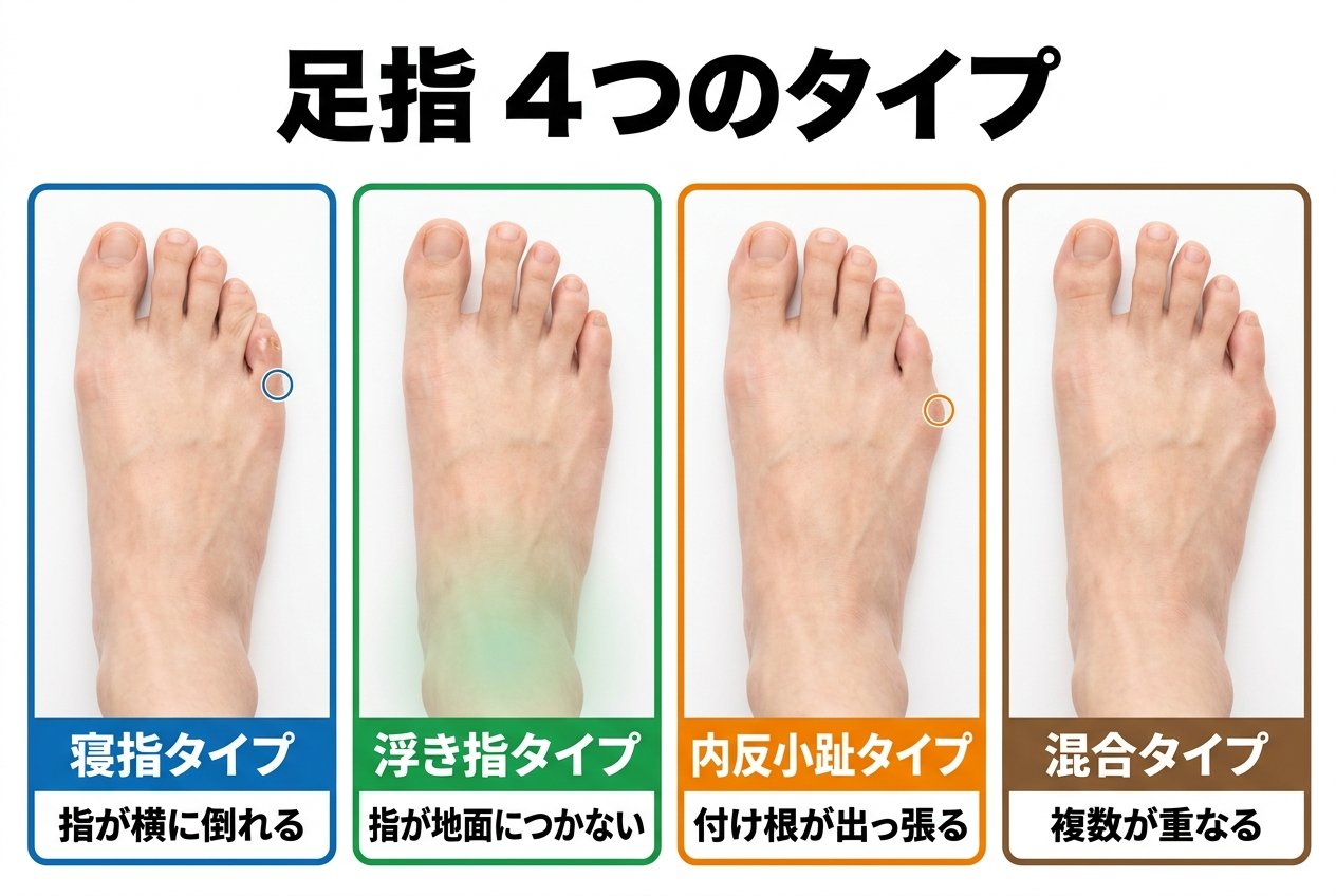 足指 4つのタイプ