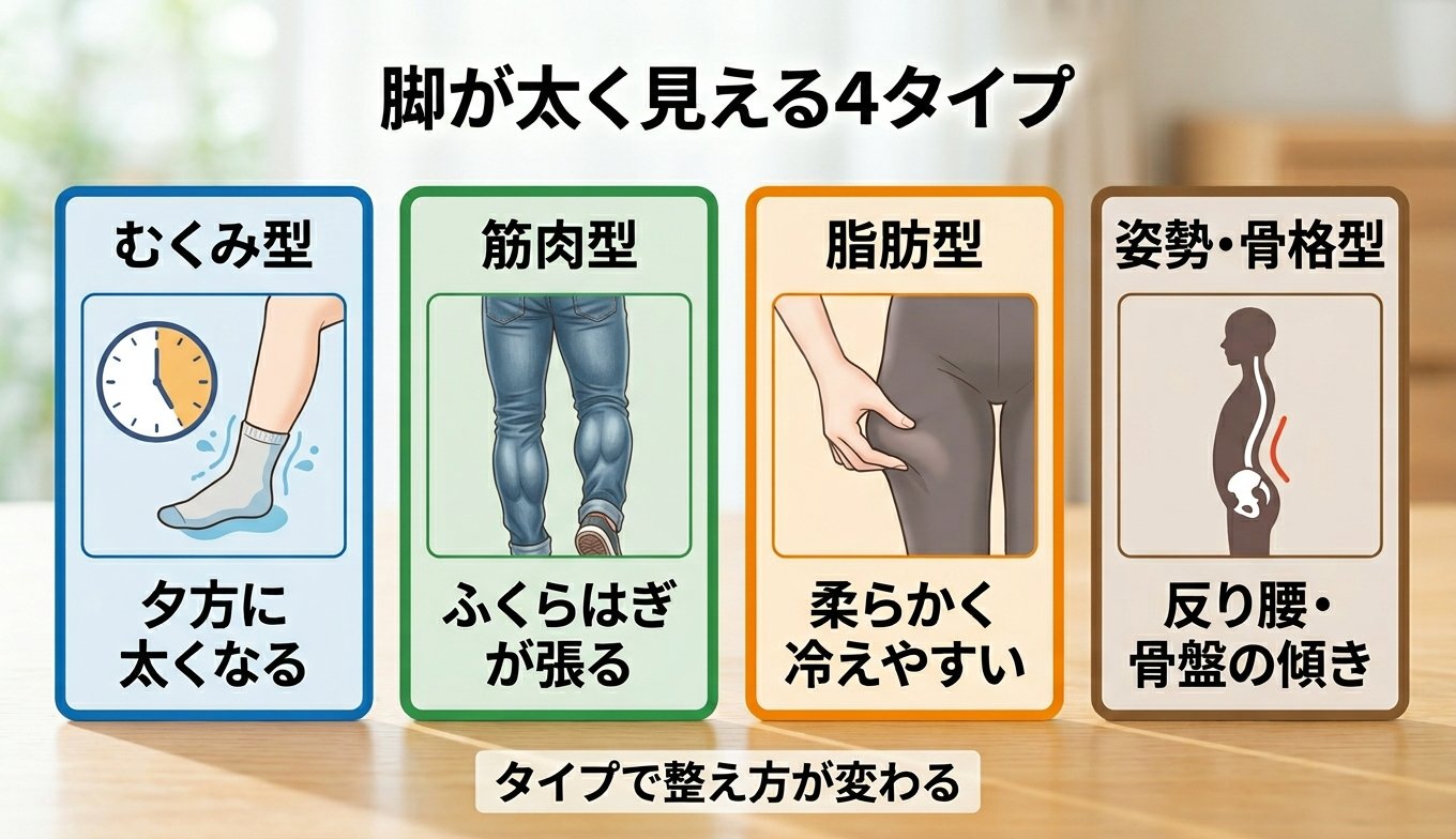 脚が太く見える4タイプ