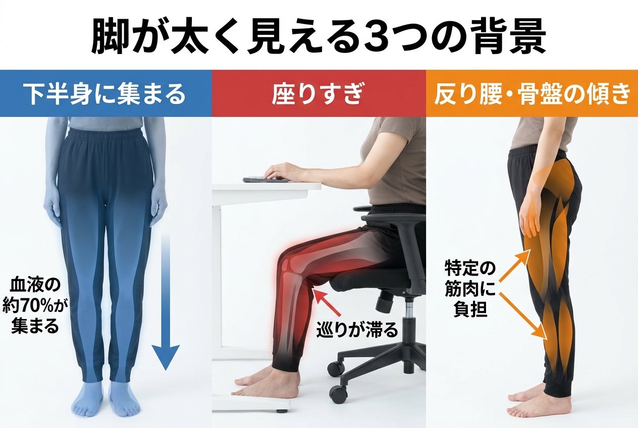 脚が太く見える3つの背景