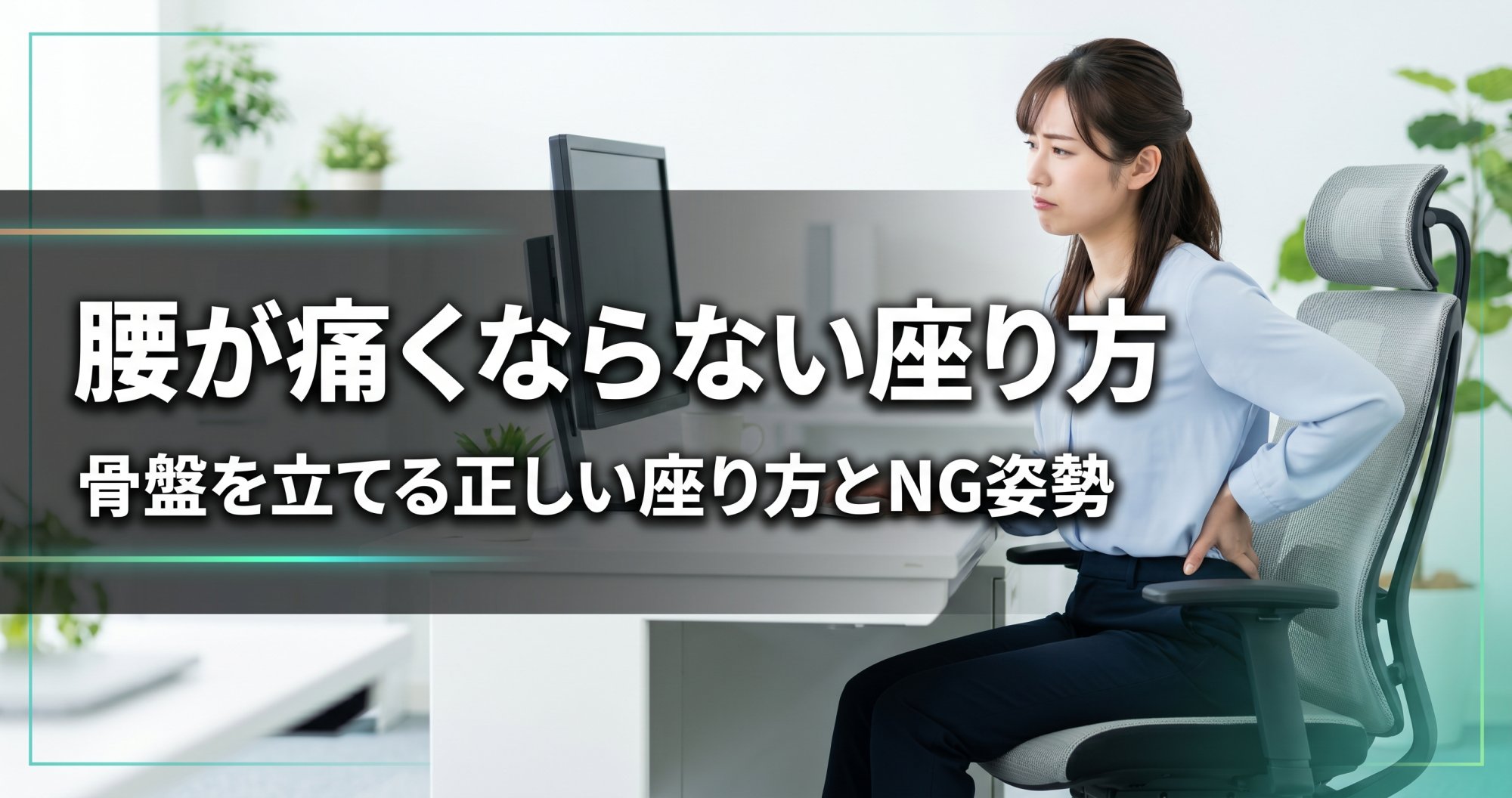 腰が痛くならない座り方｜デスクワークで骨盤を立てる正しい座り方とNG姿勢