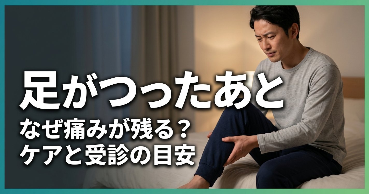 足がつったあとふくらはぎがずっと痛い理由と治し方｜回復ステップと受診の目安