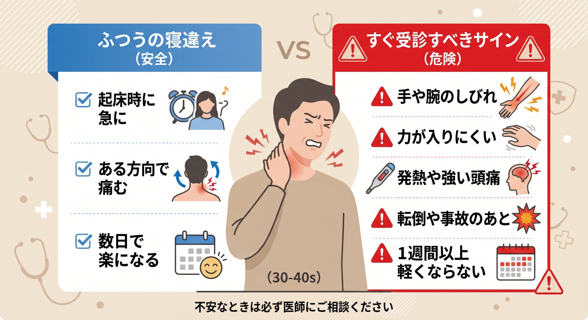 寝違え危険サイン