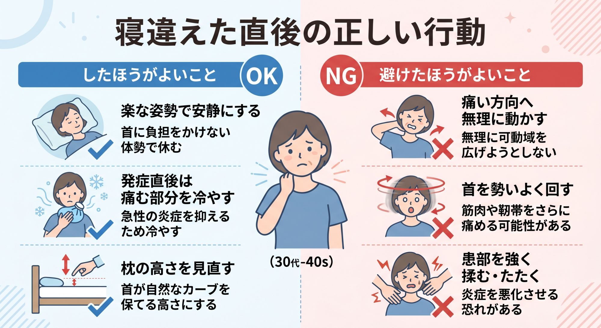 寝違え直後OKNG表