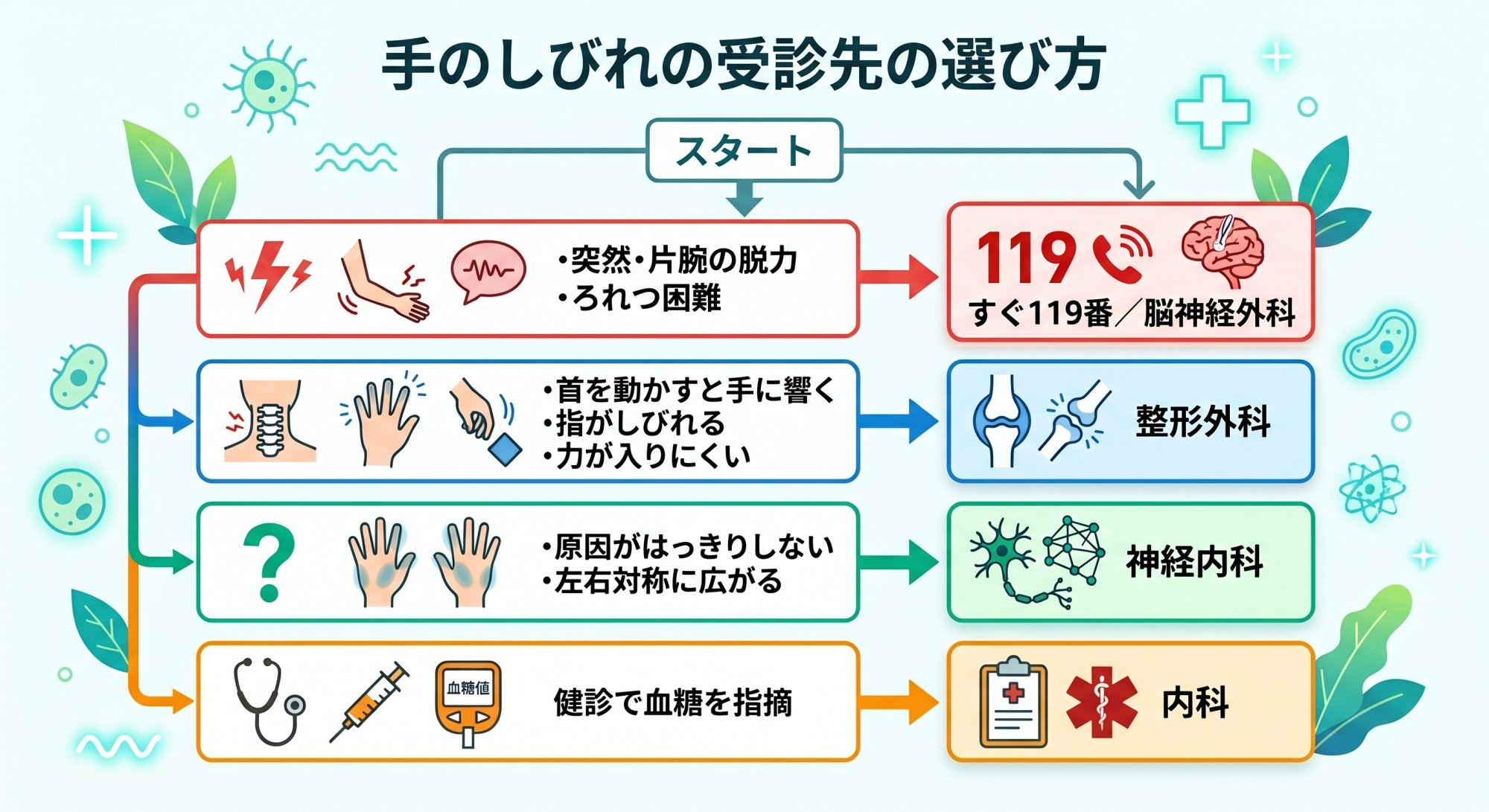 何科に行く判断フロー