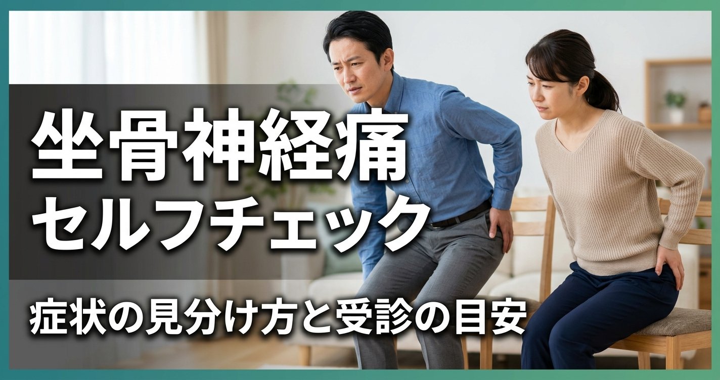 坐骨神経痛のセルフチェック｜症状の特徴とタイプ別の見分け方