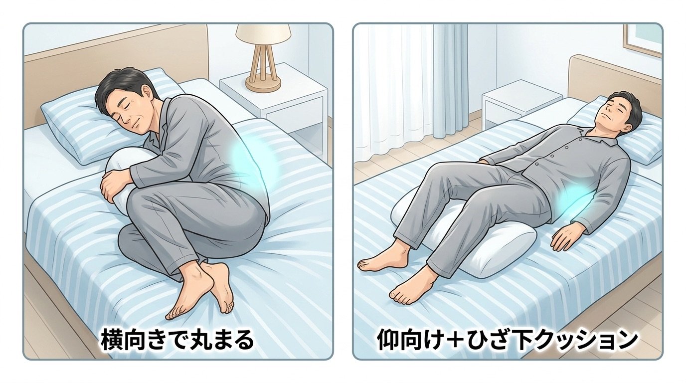 楽な安静姿勢の図解